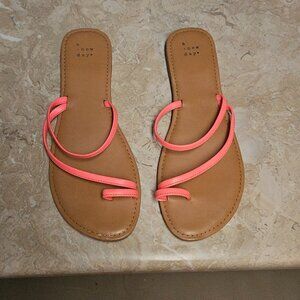 A New Day Pink Neon Strappy Sandals Size 11